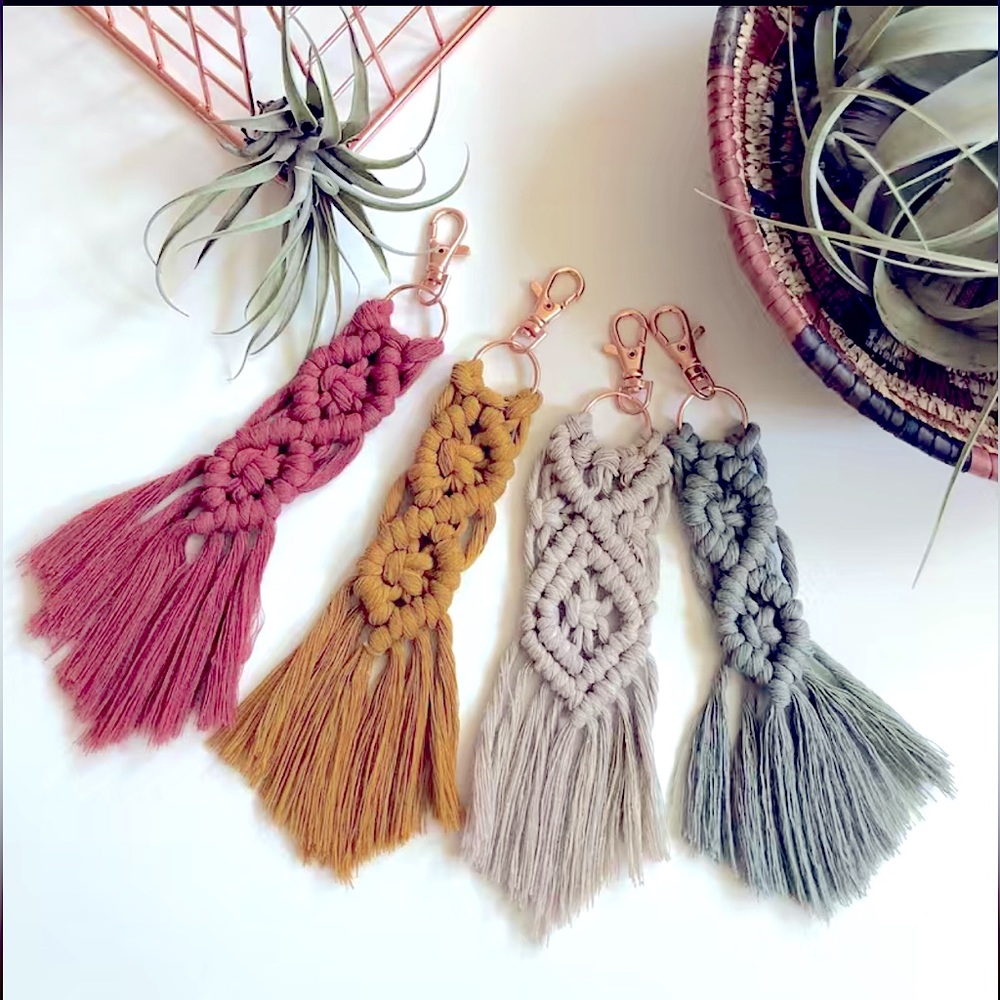 Modern Bohemian Stylish Macrame Keychains: Knotted 2 Perfection, In Every Color